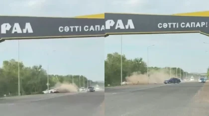 Подросток угнал автомобиль в Уральске и врезался в опору ЛЭП, уходя от полиции (ВИДЕО)