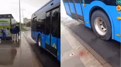 Автобус сбил пенсионерку на остановке в Астане (ВИДЕО)