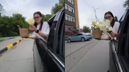 Букет ради лайков: в Семее водителя и пассажирку наказали за опасное видео