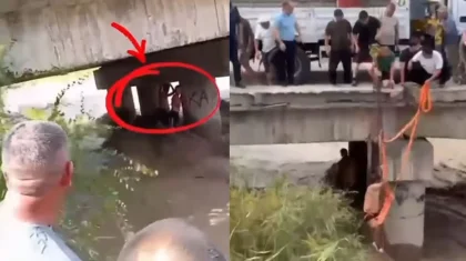 Бурная река отрезала подростков от берега под мостом: их спасение сняли на видео в области Жетысу