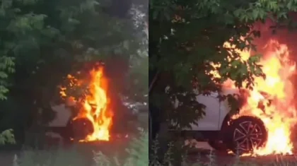 Шестилетний ребенок сжег автомобиль во дворе в Семее (ВИДЕО)
