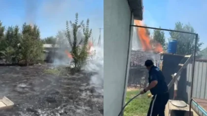 Полицейские бросились спасать людей из горящего дома в Алматинской области (ВИДЕО)