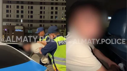 Пьяный мужчина с ножом напугал прохожих в Алматы (ВИДЕО)