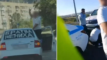 «Братва жениха»: свадебный кортеж в Усть-Каменогорске нарушил ПДД (ВИДЕО)