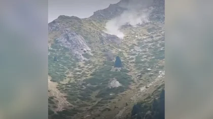 Каменный оползень сняли на видео в горах Алматы (ВИДЕО)