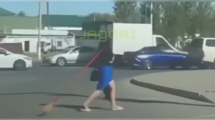 Девушка тянула котенка на веревке по улице Астаны: кадры возмутили казахстанцев