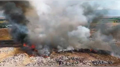 Пожар потушили на полигоне ТБО в Алматинской области (ВИДЕО)