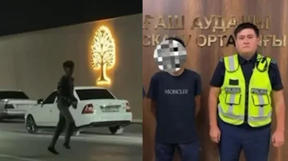 24-летнего парня наказали за опасные действия на дороге в Туркестанской области (ВИДЕО)