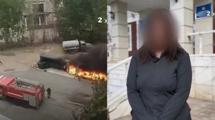 Жительница Актобе выбросила окурок и сожгла 9 мусорных контейнеров (ВИДЕО)