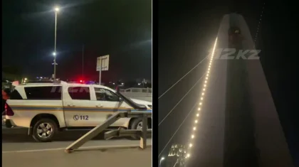 Спасатели сняли мужчину с 30-метровой дуги моста Караоткель в Астане