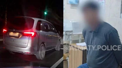 Пьяный иностранец пытался скрыться от полиции в Алматы (ВИДЕО)