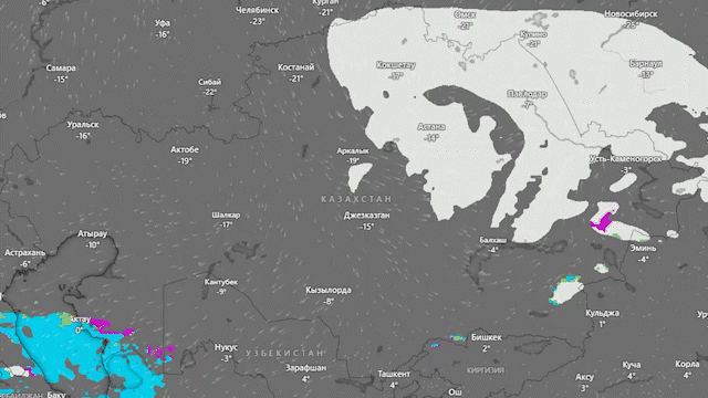 Снегопады и метели осложнят движение на дорогах в девяти областях Казахстана